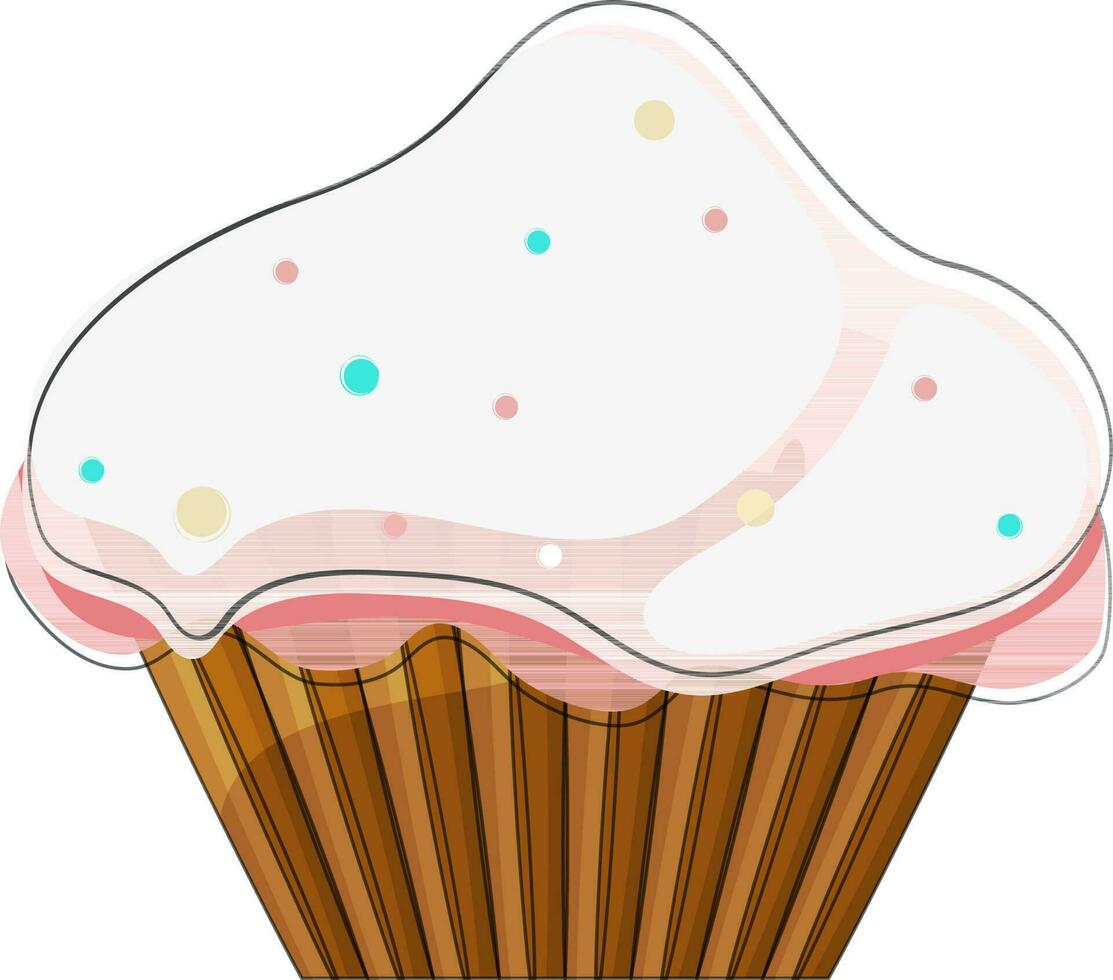 Illustration of sweet cupcake. vector