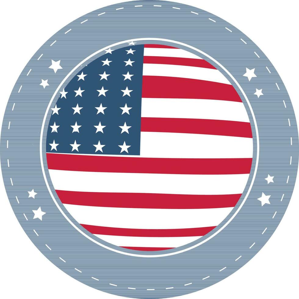 American Flag colors badge for 4th of July. vector