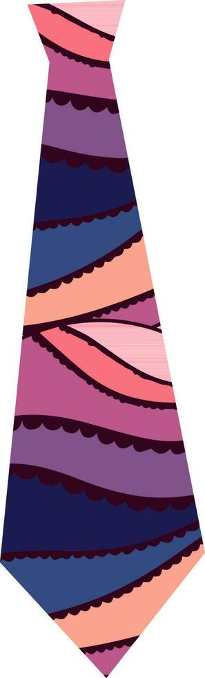 Flat illustration of colorful decorative necktie. vector