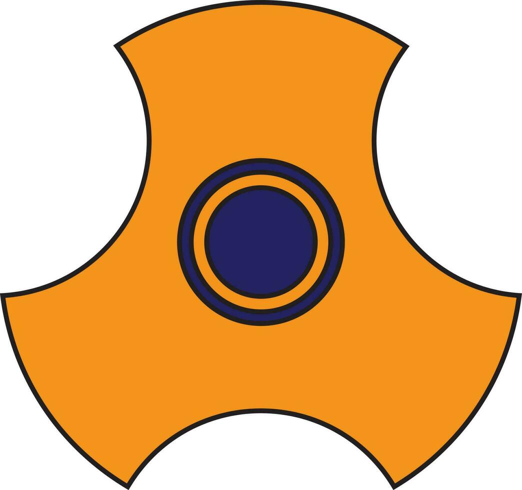 Orange color with stroke of spinner toy for playing. vector