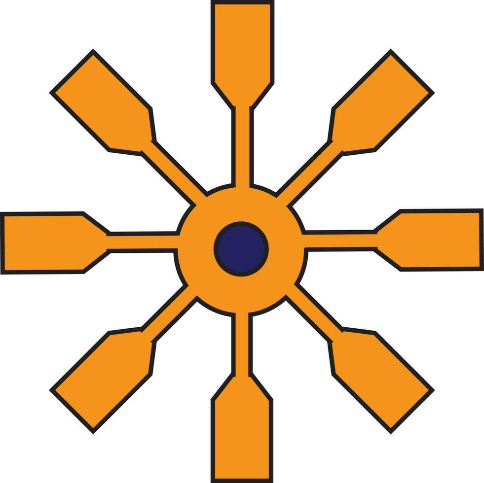 Orange color with stroke of spinner wheel gadget in isolated. vector