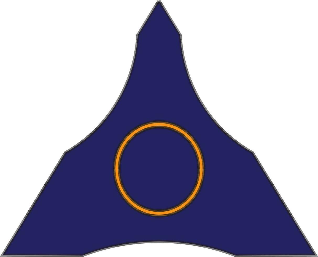 Trangle style of spinner toy with blue color and stroke. vector