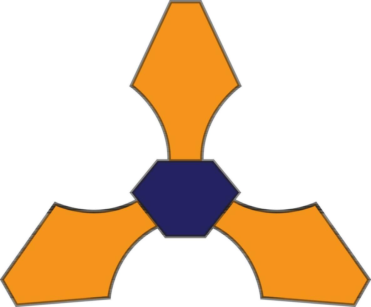 Spinner toy set icon with pointed arms. vector