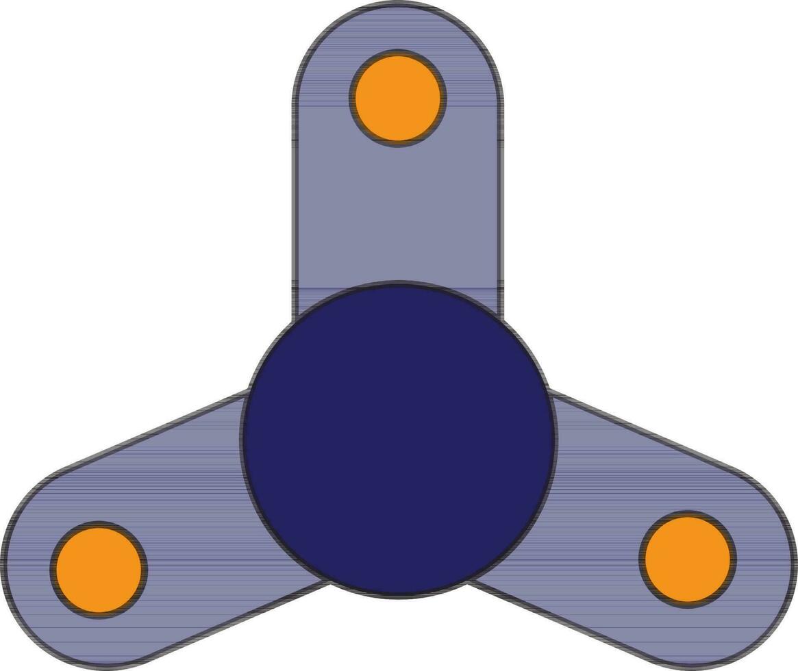 Blue color with stroke style of spinner toy symbol for playing. vector