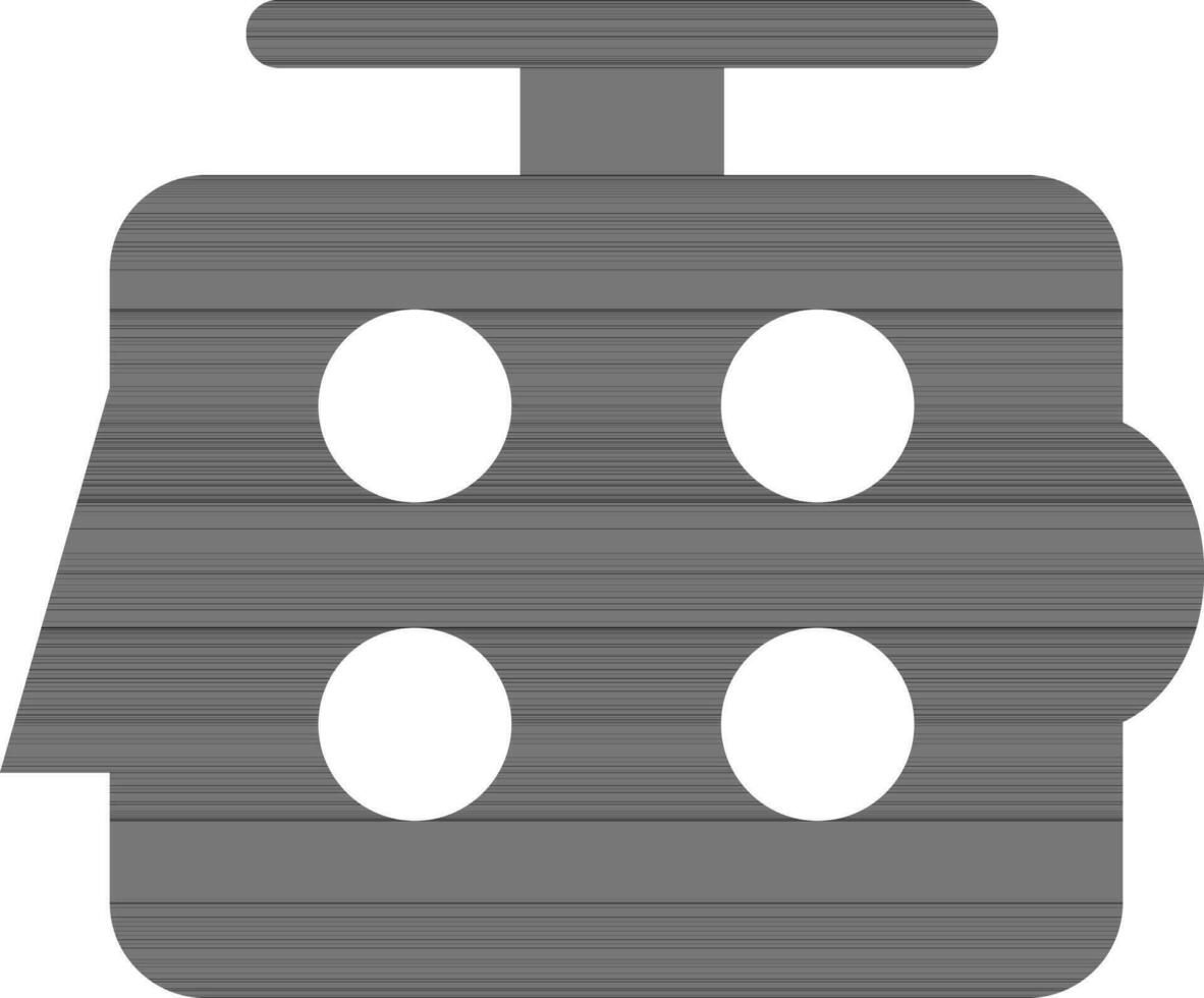 Glyph style of 3d dies icon for spinner concept. vector