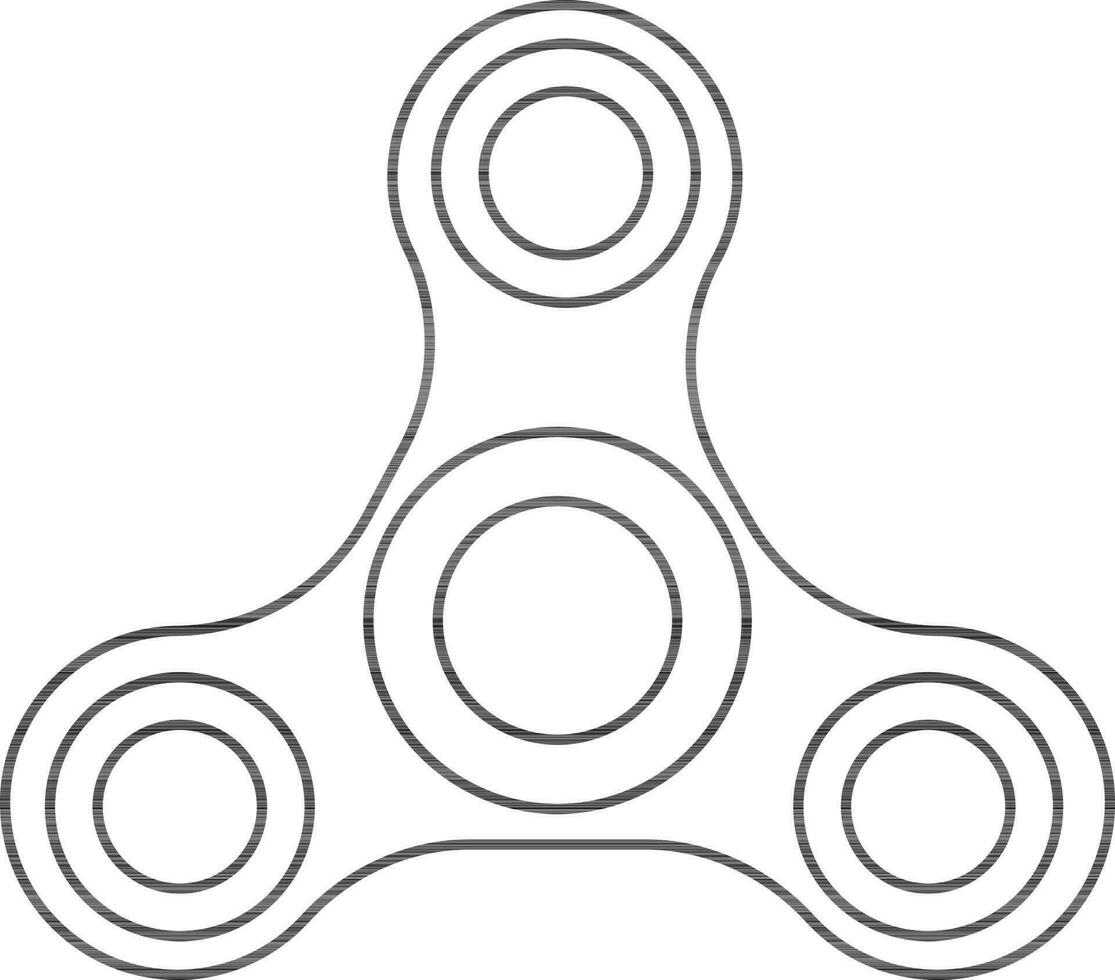 Three arms set of spinner toy icon in stroke. vector