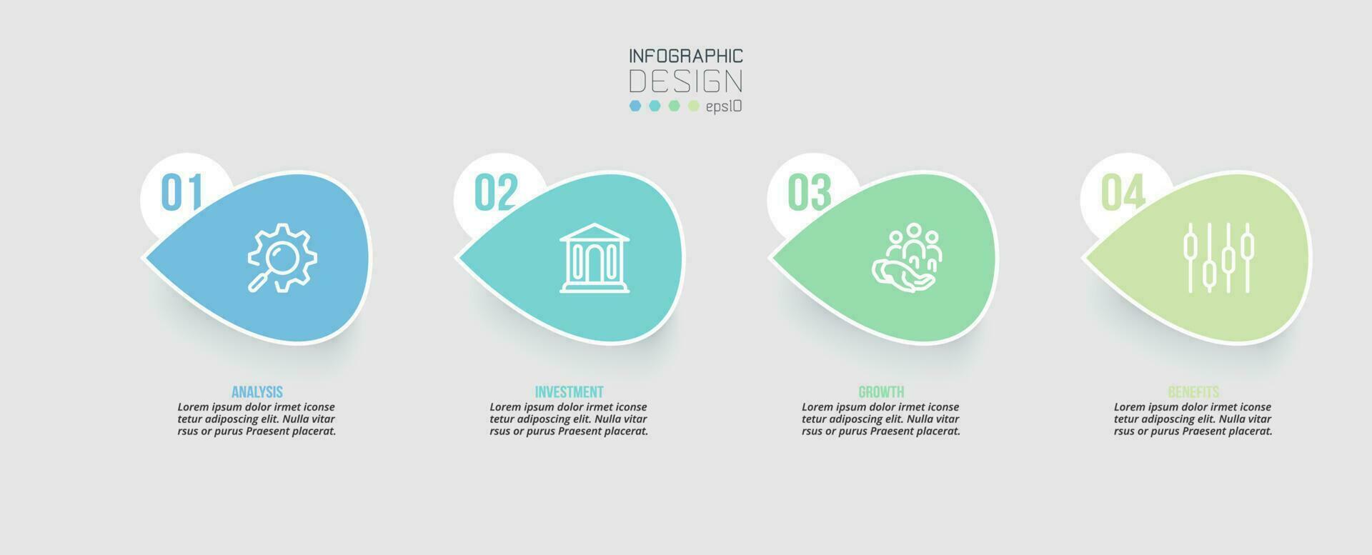 concepto de negocio de plantilla infográfica con paso. vector