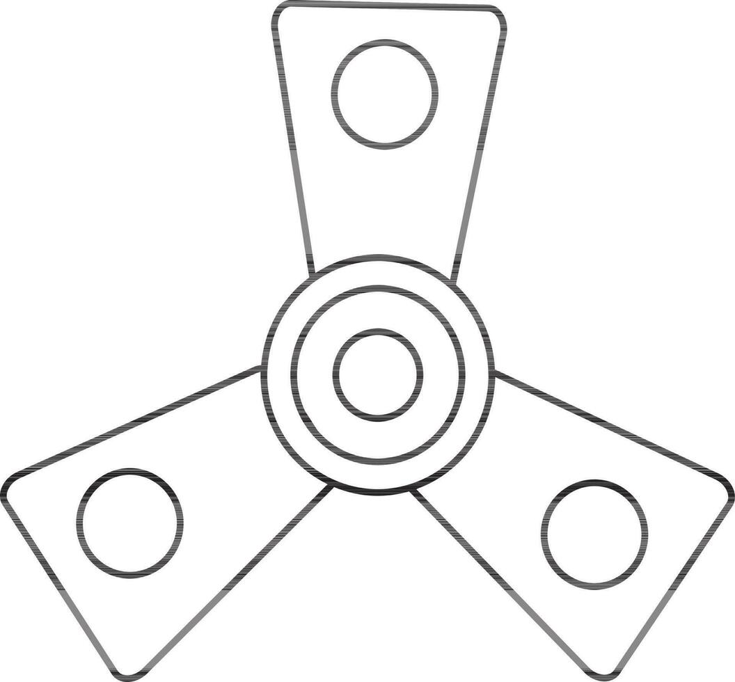 Illustration of three arms of spinner toy icon. vector