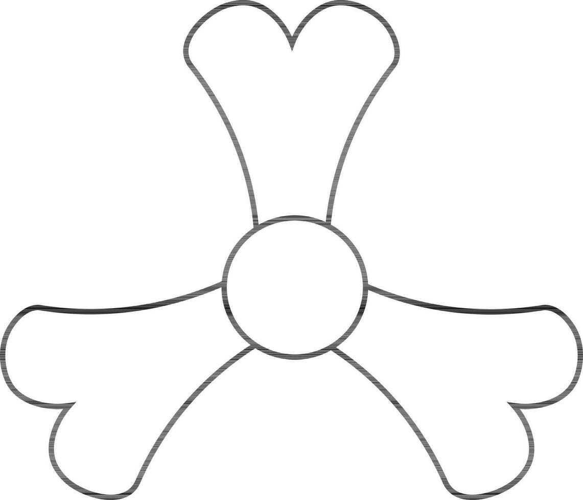Stroke style of spinner toy icon in illustration. vector