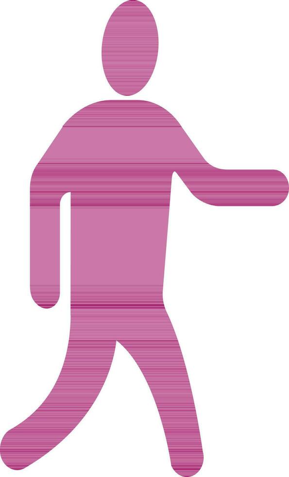Pink faceless walking man. vector