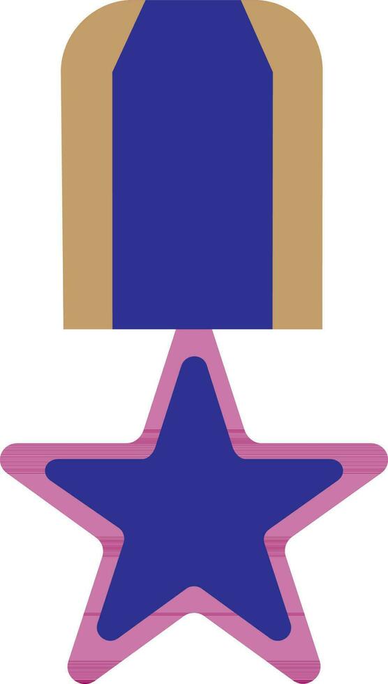 Medal made by blue, pink and brown color. vector