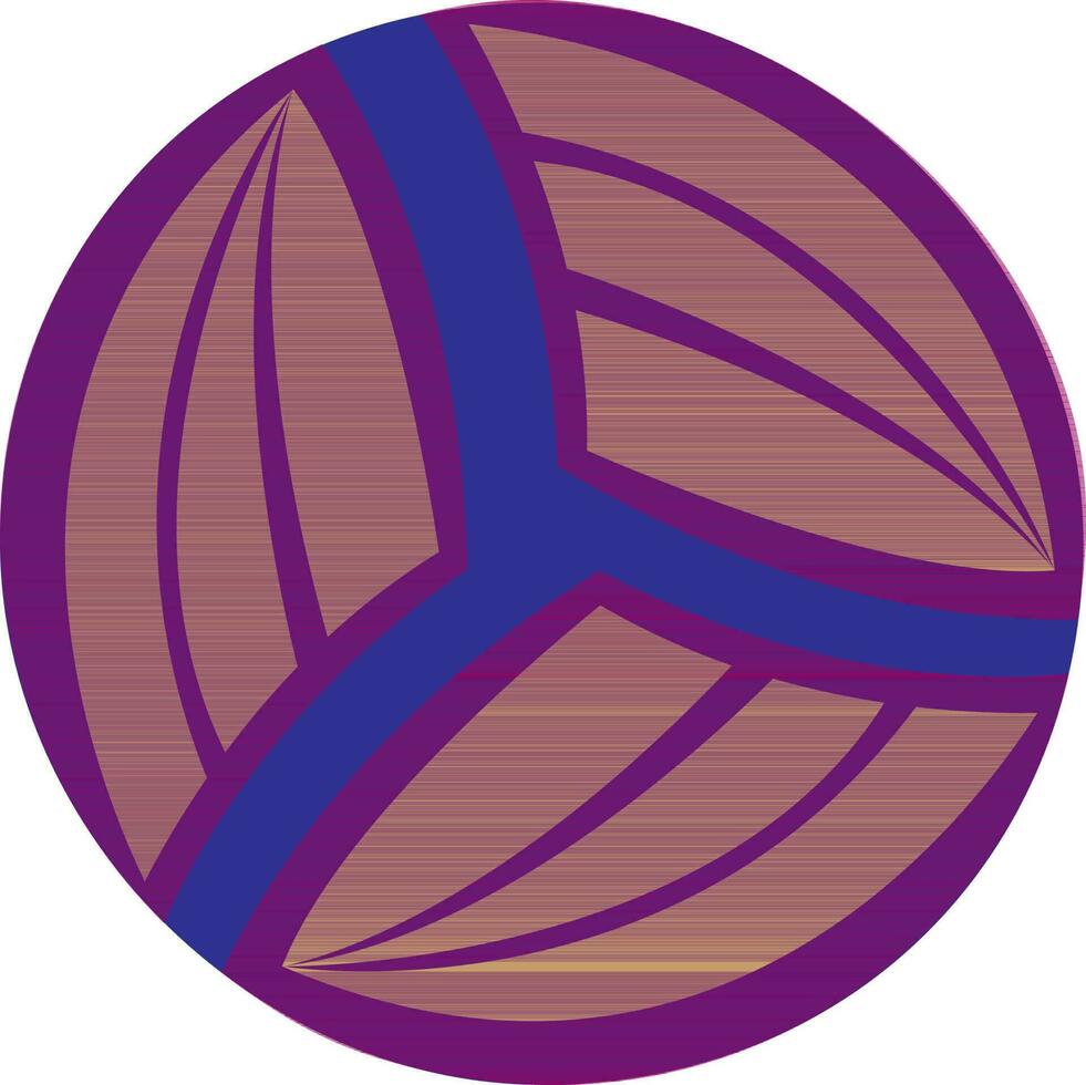 Ball made by brown and blue color. vector