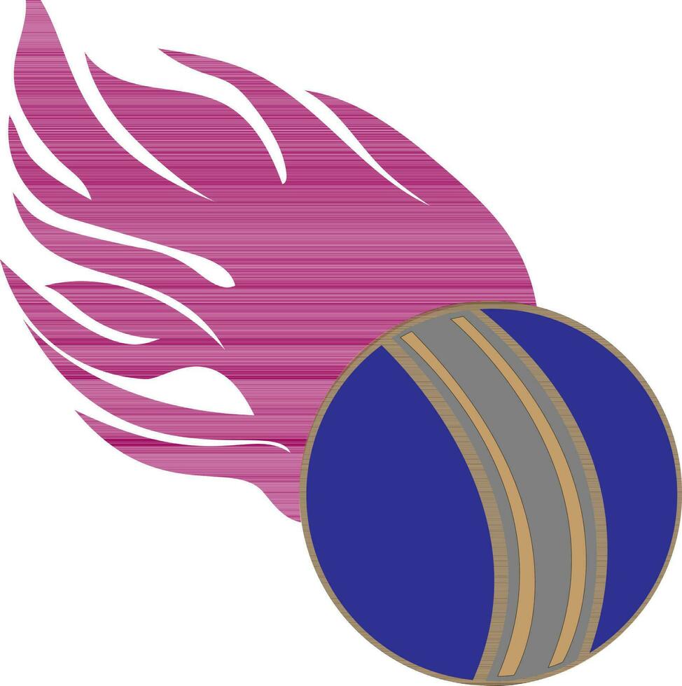 Blue ball with pink fire. vector