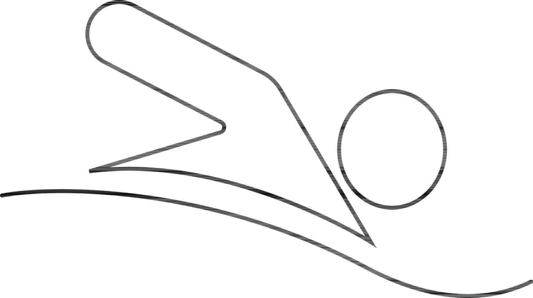 Character of a faceless swimmer. vector