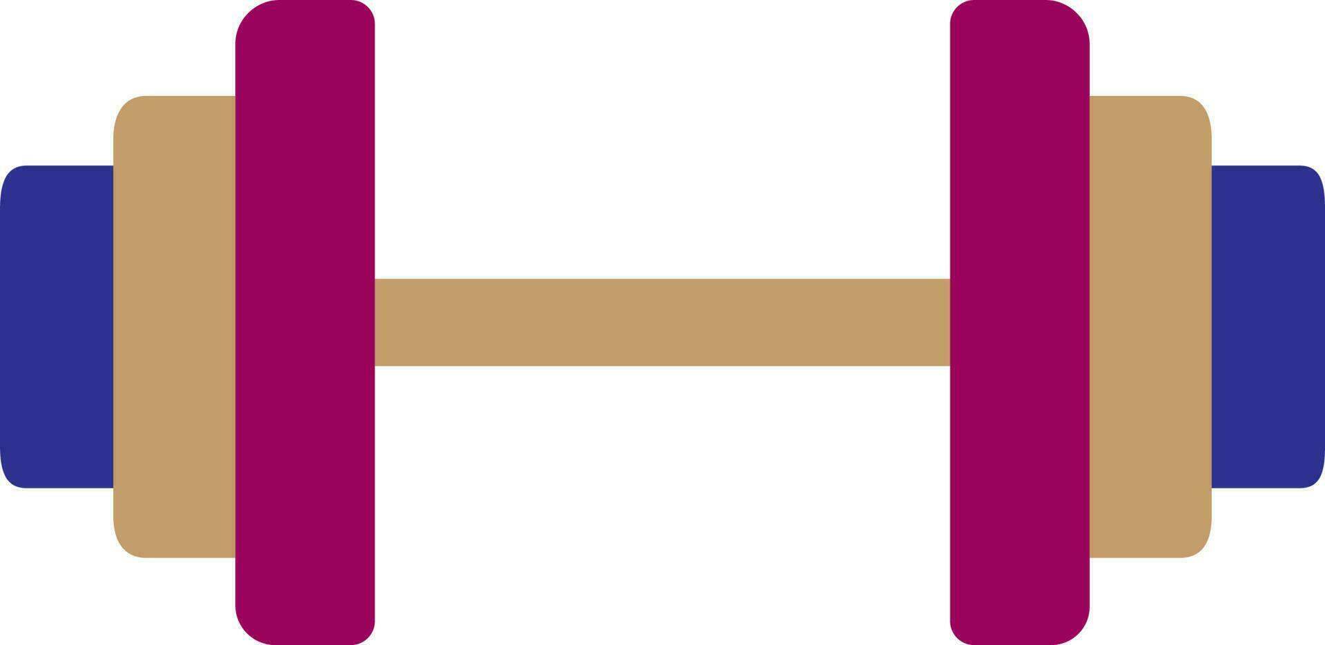 Dumbbell made by blue, pink and brown color. vector