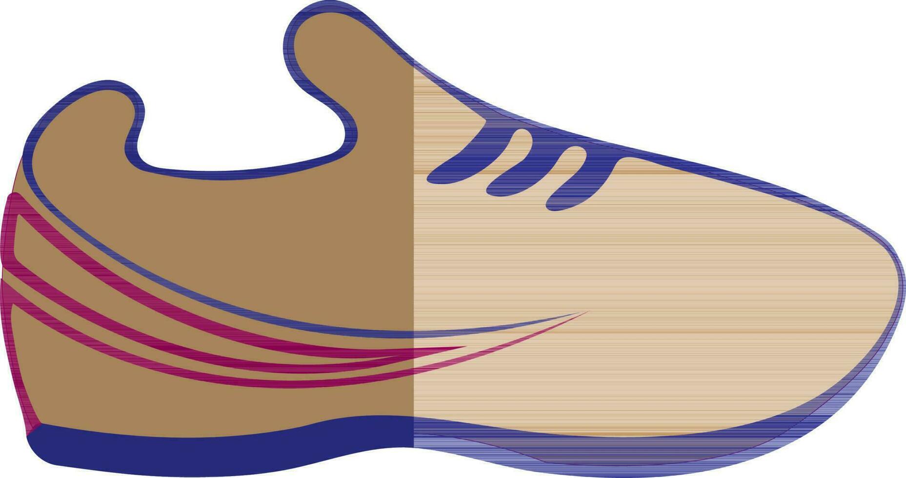 Flat style shoes made by brown color. vector