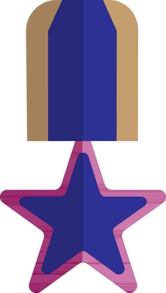 Medal made by blue, pink and brown color. vector