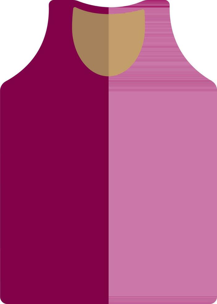 Sleeveless shirt in pink and brown color. vector