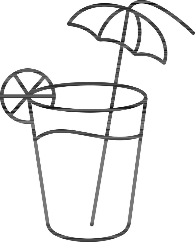 Line-art illustration of juice glass. vector