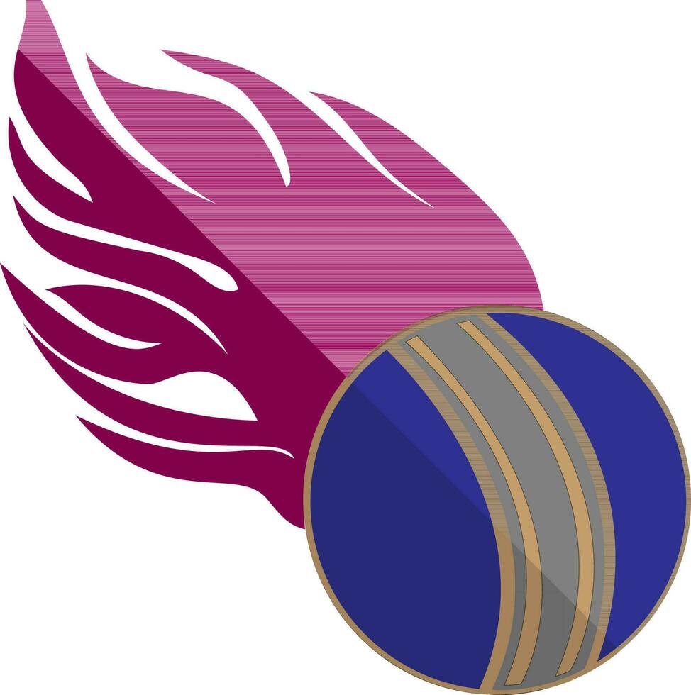 Blue ball with pink fire. vector