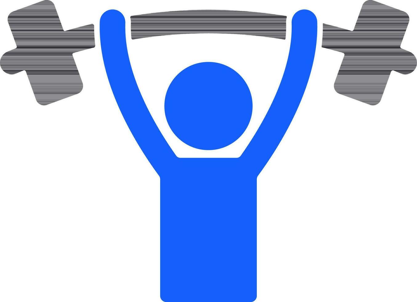 Man lifting heave barbell. vector
