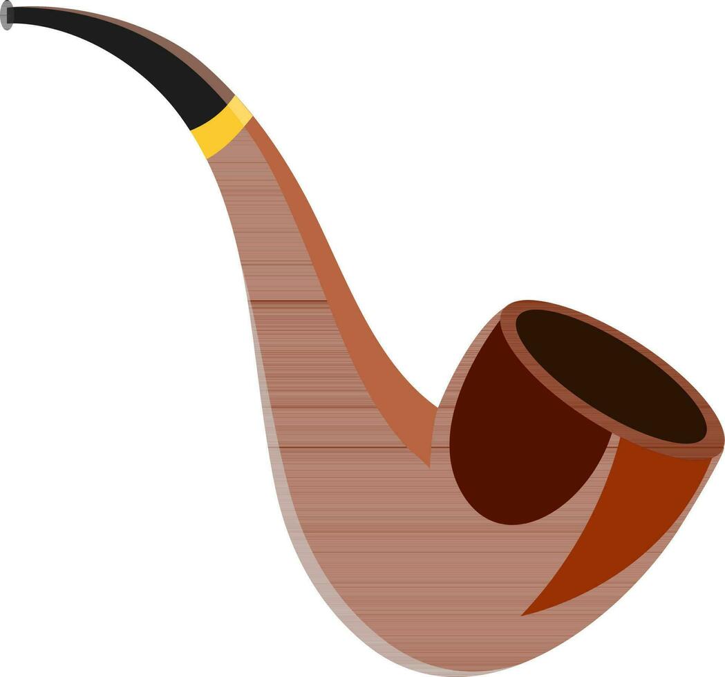 Illustration of 3D brown smoking pipe. vector