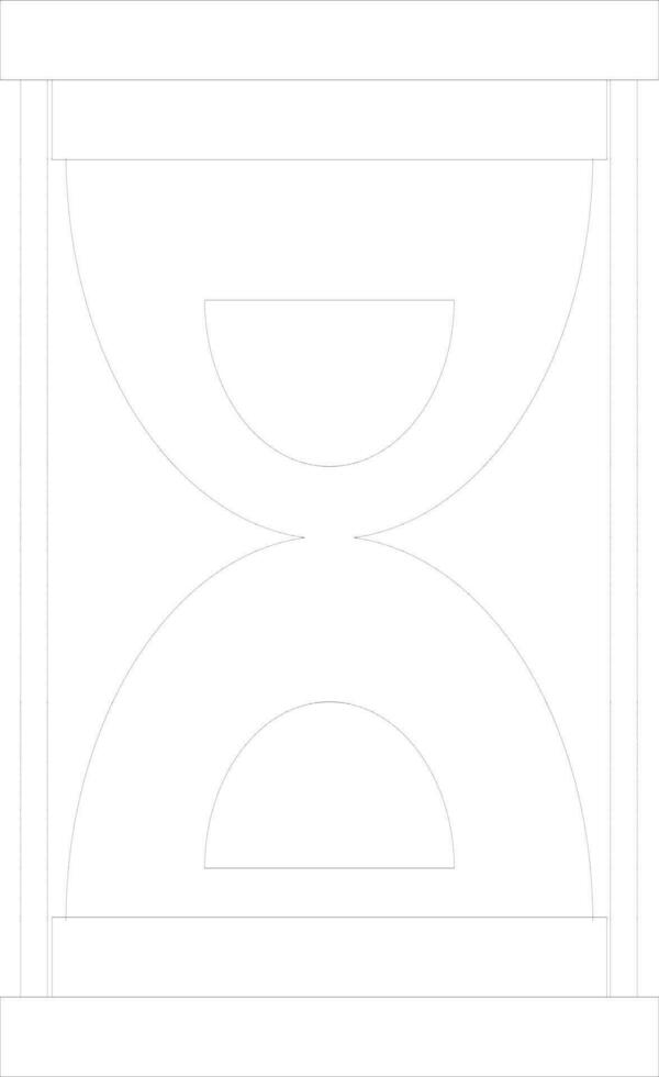 Flat style line art sand clock icon. vector
