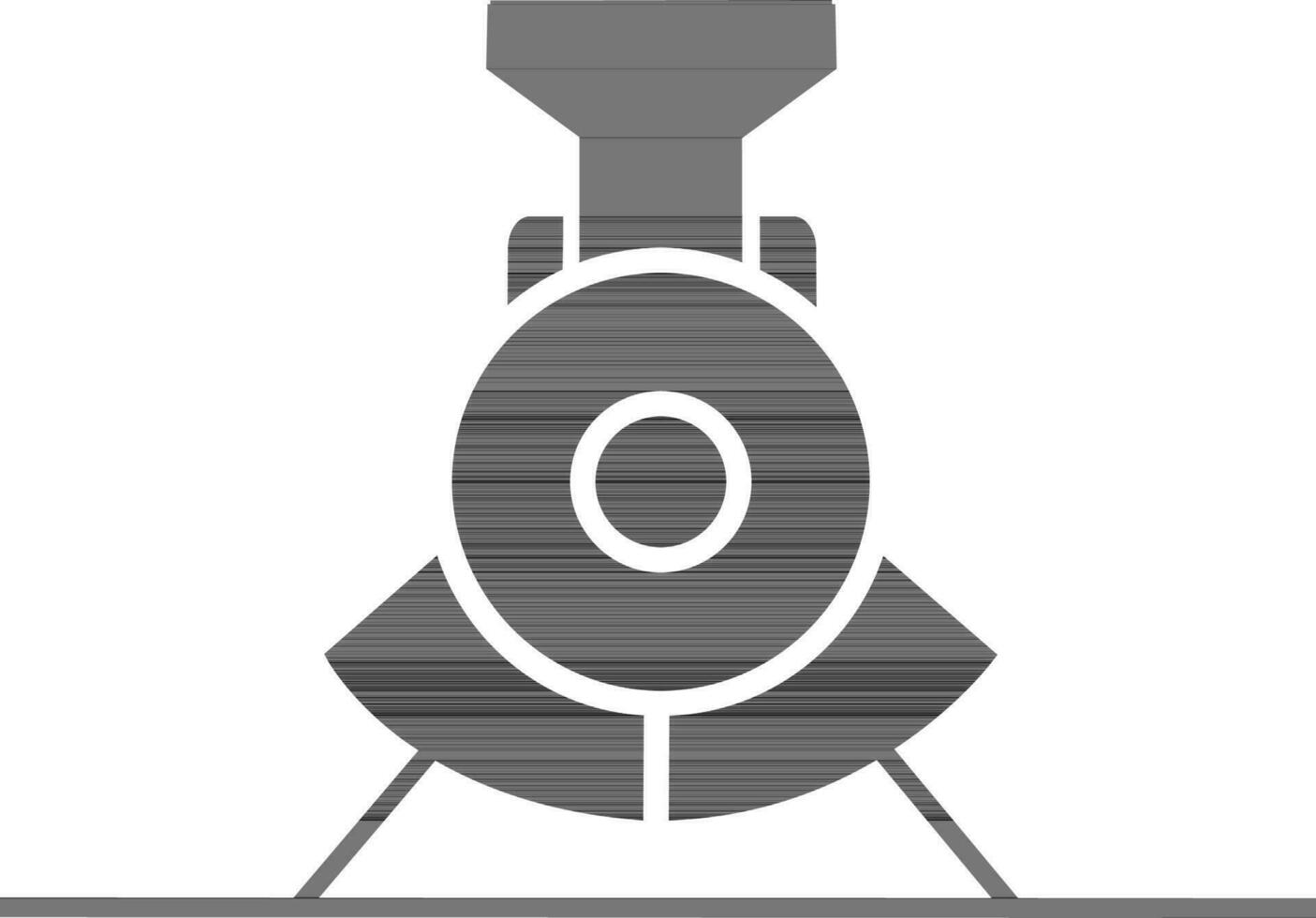 Black and white train locomotive. vector