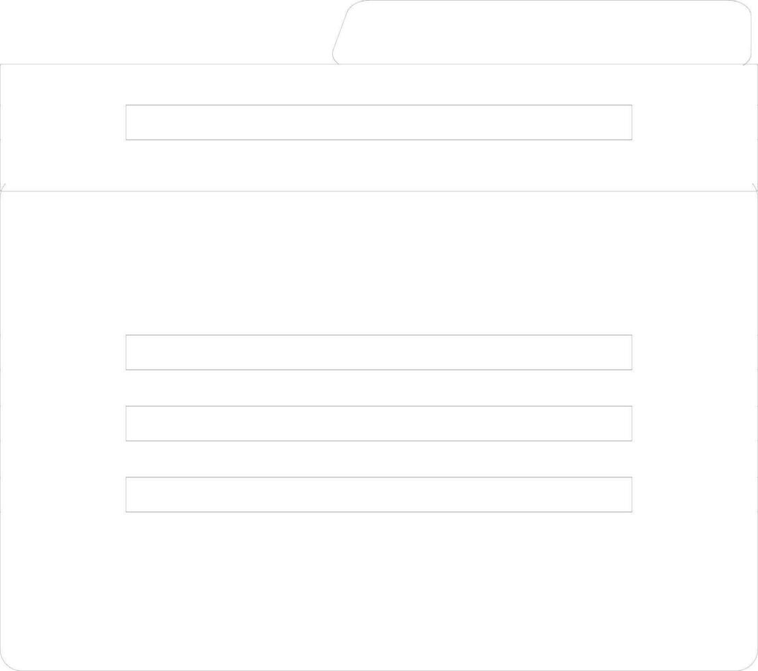 Isolated black line art file folder. vector