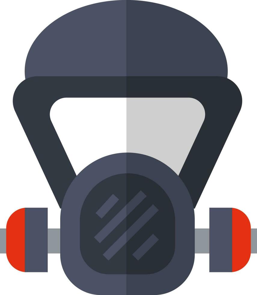 Icon of fire fighter oxygen gas mask. vector