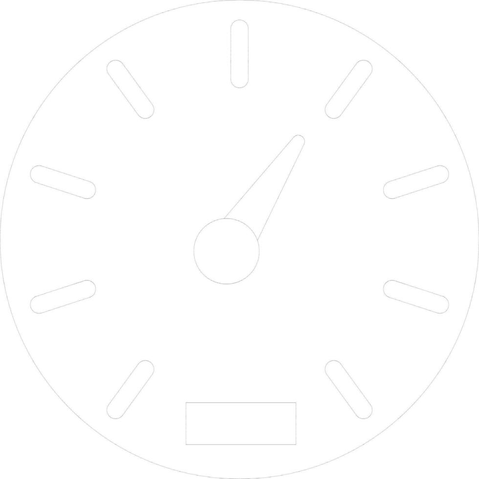 Round speedometer in black line art. vector