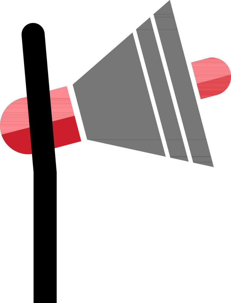 plano estilo megáfono en rojo y negro color. vector