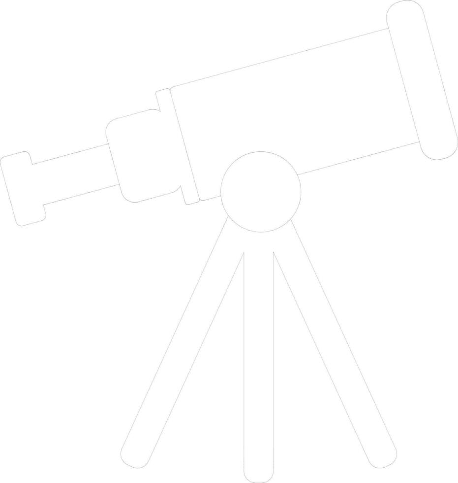 Black line art camera on tripod. vector