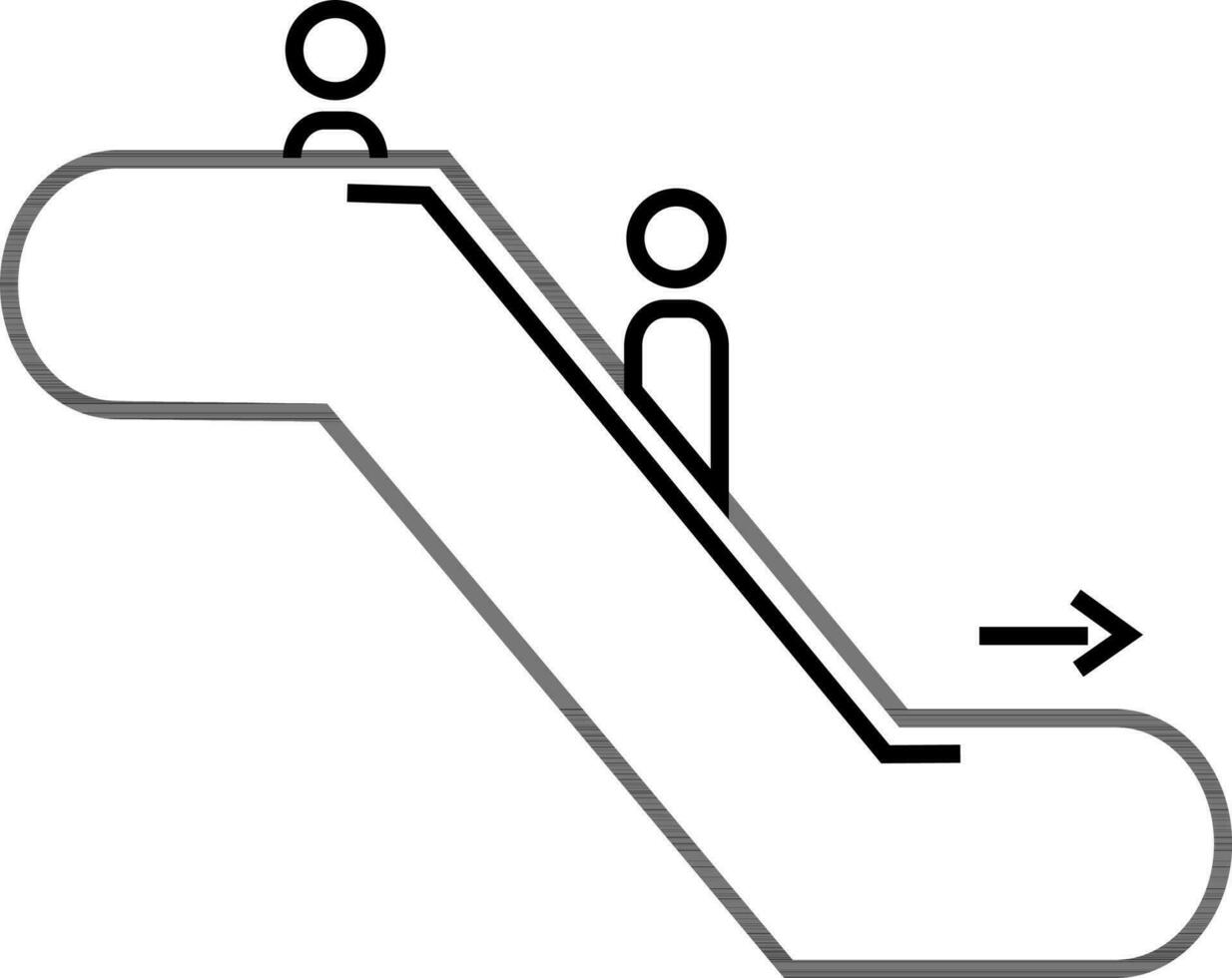 Climbing man on escalator. vector