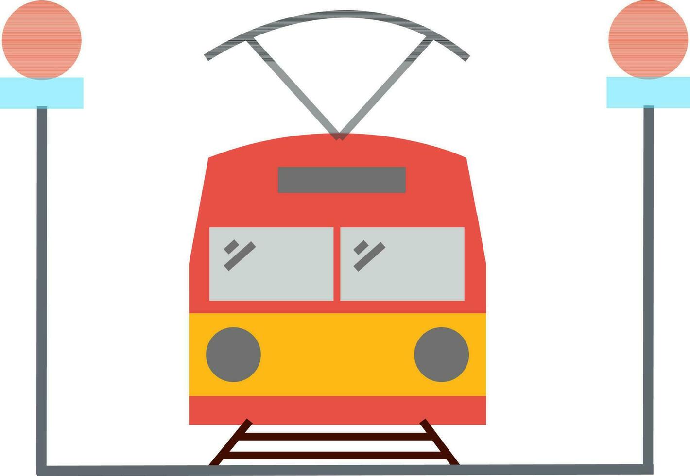 Flat style illustration of train. vector