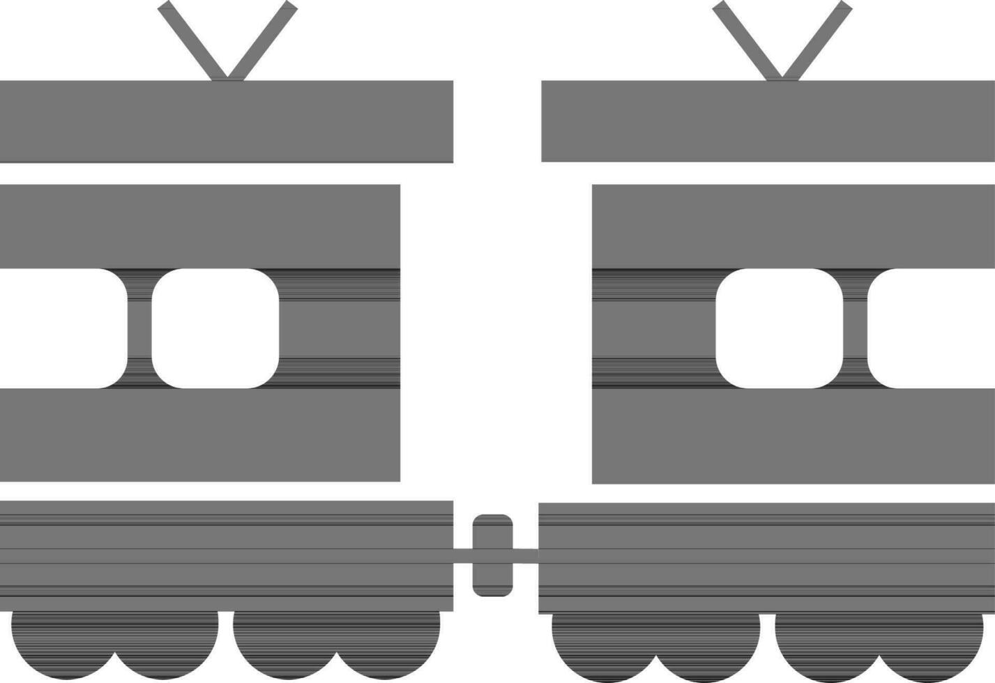 Black and white joint train box. vector