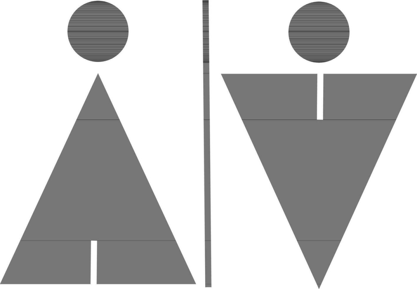 Flat illustration of man and woman toilet icon. vector