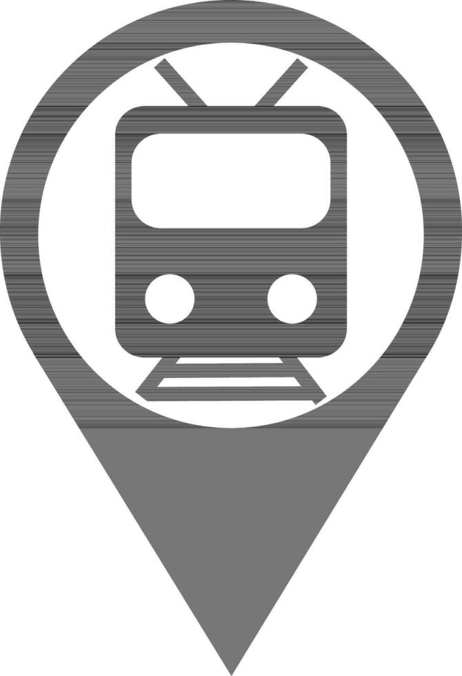 Train location pointer pin icon. vector