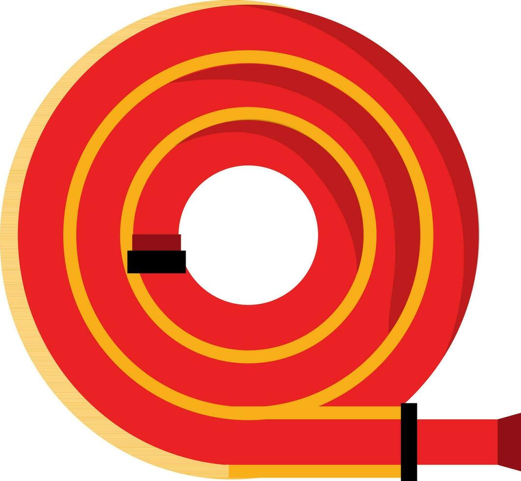 Icon of fire hose in red and yellow color. vector