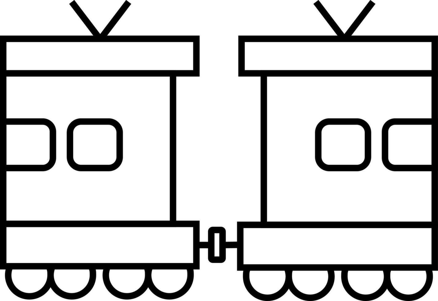 Black and white joint train box. vector