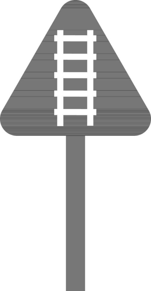 Railroad sign board in triangle. vector