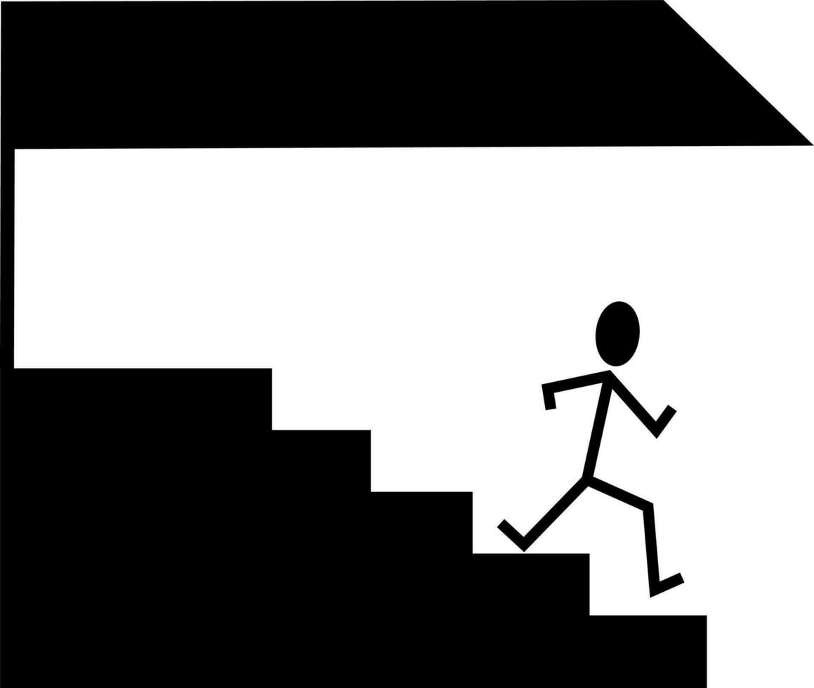 Down staircase symbol. vector