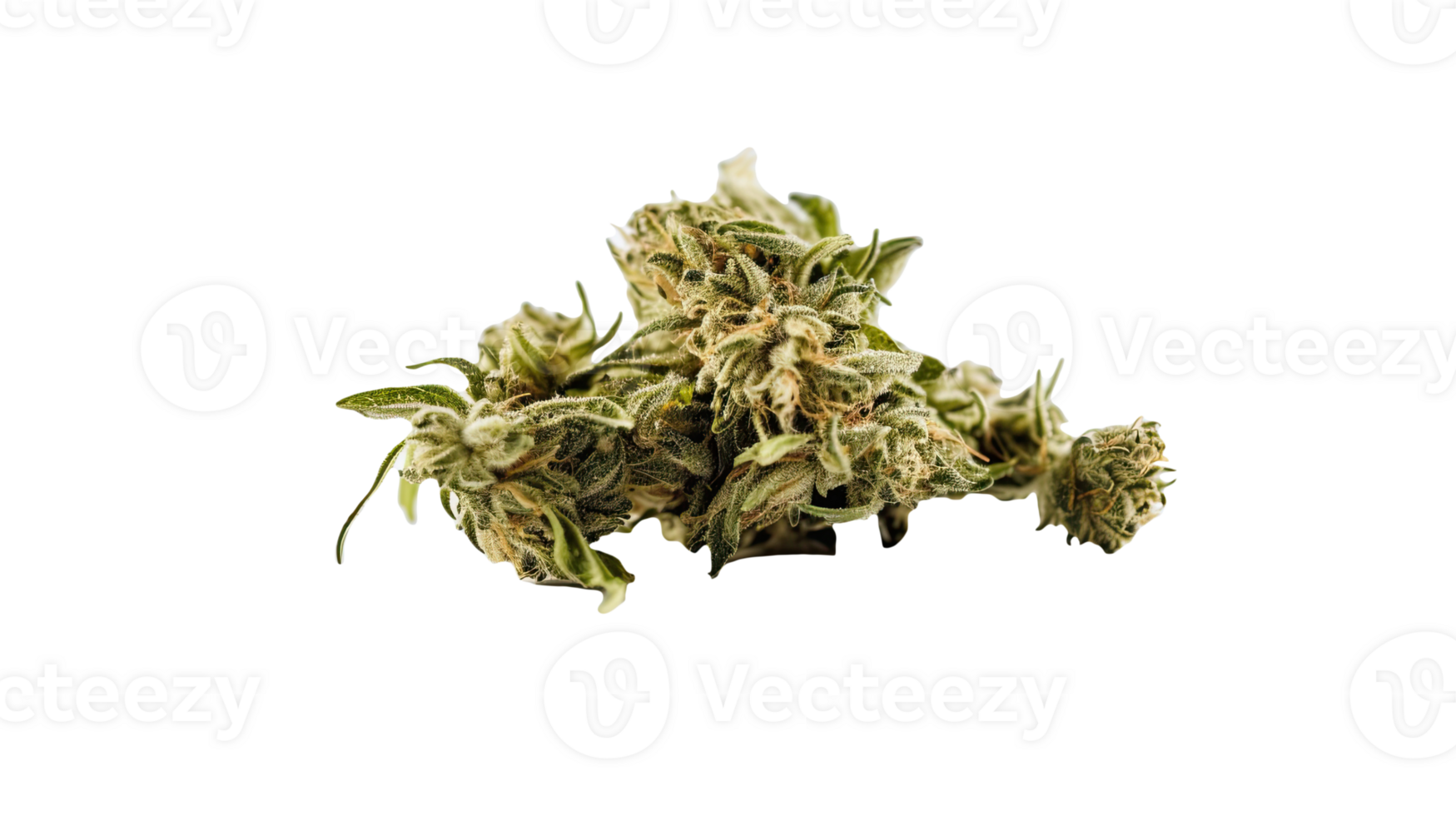 Dried Marijuana or Cannabis Buds on Transparent Background. Therapeutic and Medicinal Weed, . png