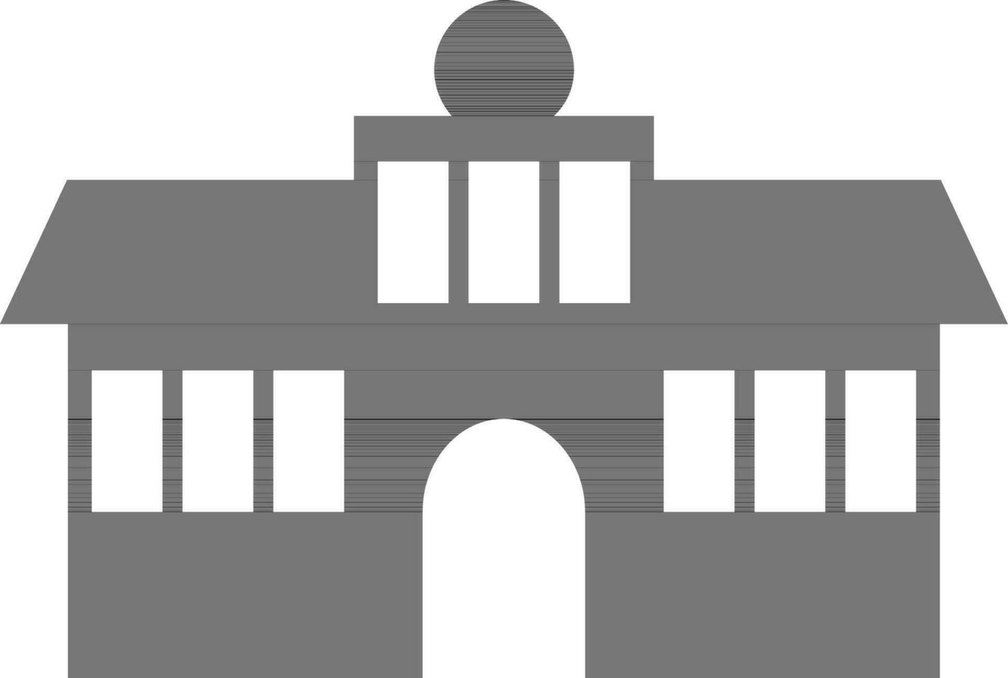 Illustration of a building in flat style. vector