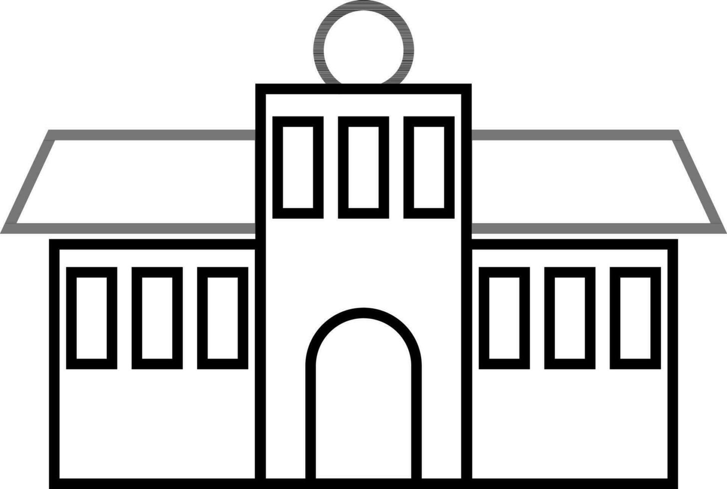 Illustration of a building in flat style. vector
