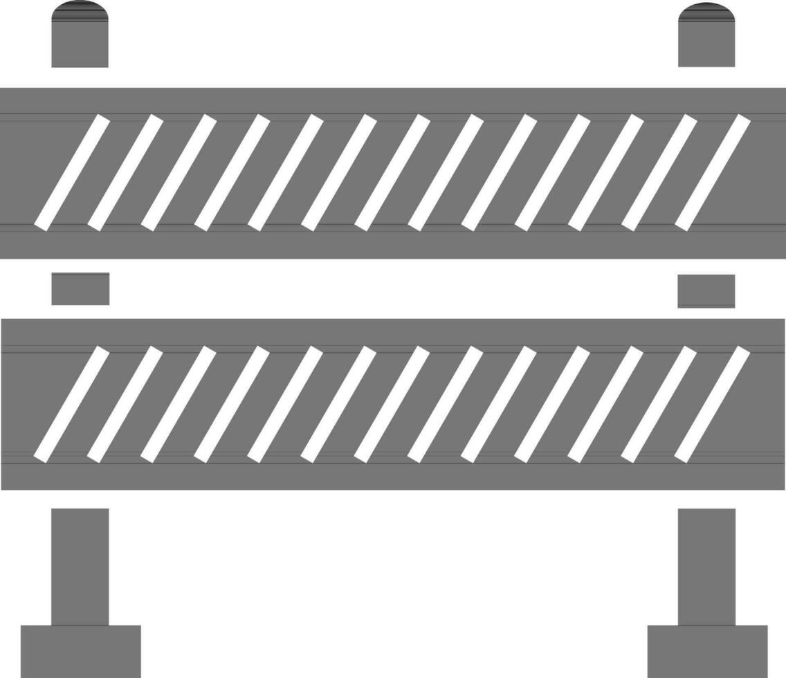 Stylish black and white road barrier. vector