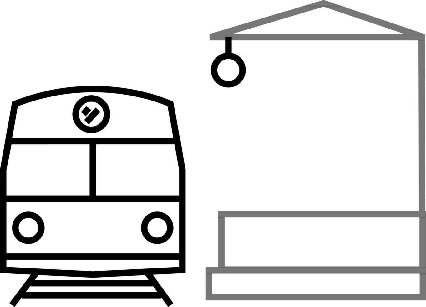 White and black train. vector