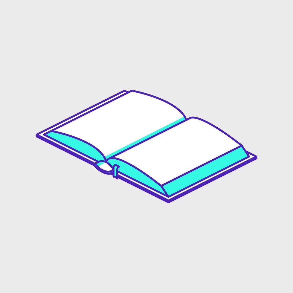 Book open isometric vector illustration