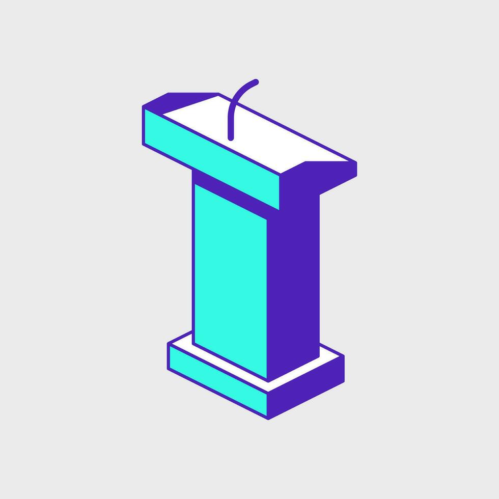 Conference Podium isometric vector illustration