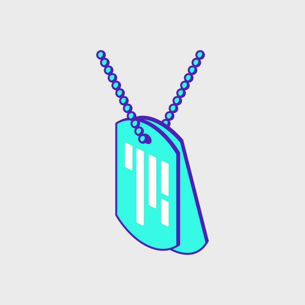 Dog tag isometric vector icon illustration